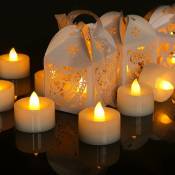 Bougies LED sans flamme - 24 bougies chauffe-plat LED