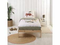 Caradou parure de lit enfant 90x190cm avec couette motif jungle Fabriqué en France