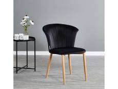 Chaise en velours vintage noire elsa - salle à manger, salon, coiffeuse ou bureau