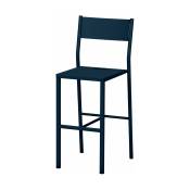 Chaise haute en acier mat denim 110 cm Take - Matière
