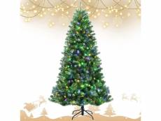 Costway 180cm sapin lumineux noël arbre de noël artificiel avec lumières led interchangeables blanc chaud/4 couleurs ,arbre artificiel décoré de, arbr