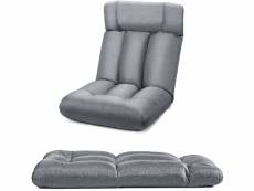 Costway canapé paresseux pliable et réglable avec appui-tête, chaise de sol inclinable à 5 positions, style moderne pour salon, chambre, terrasse, cha