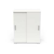 Dansmamaison - Buffet 2 portes coulissantes Blanc mat - zily - l 80 x l 35 x h 101 cm
