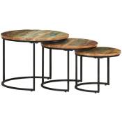 Design In - Lot de 3 Tables basses gigognes - Tables de salon Tables Café Bois de récupération massif BV351480