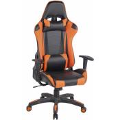 Design sportif de chaise de bureau en cuir eco avec 5 roues coulissantes différentes couleurs Couleur : Noir et orange