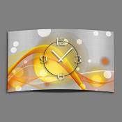 DIXTIME 3D-0048 Horloge murale design abstrait Jaune/orange