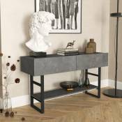[en.casa] - Table console Lappeenranta 76 x 139 x 43 cm effet béton / noir