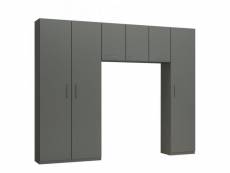 Ensemble de rangement pont 3 portes gris graphite mat largeur 280 cm 20100893916