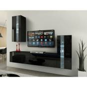 Ensemble meuble tv concept 47-47-HG-B-1-1A noir brillant 203 cm