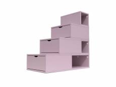 Escalier cube de rangement hauteur 100 cm violet pastel ESC100-ViP