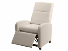 Fauteuil tv hwc-h18, fauteuil inclinable, cuir synthétique pliable 99x70x75cm ~ crème-beige