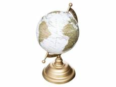 Globe terrestre vintage "base métal" 29cm or