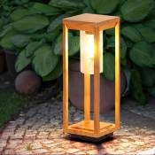 Globo - Lampe d'extérieur lampe sur pied aspect bois