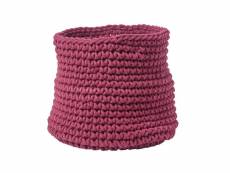 Homescapes grand panier rond tressé en tricot prune - 42 x 37 cm SF2018B