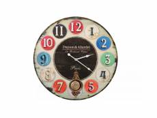 Horloge ancienne balancier dupont & allardet 58cm - bois - multicolore - décoration d'autrefois