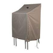 Housse d'extérieur pour chaises empilables, gris beige, trapézoïdal, 66 cm x 66 cm x 128 cm x 88 cm - Perel