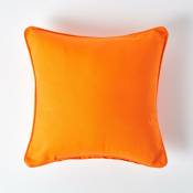 Housse de coussin Uni Orange, 30 x 30 cm - Orange - Homescapes