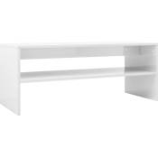 Kalisse - inlife Table basse Blanc brillant 100 x 40 x 40 cm Aggloméré