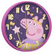 Kids Licencing - Horloge murale - Peppa pig nuit étoilé - rose - 25 cm