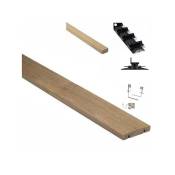 Kit tarrasse complet en bois exotique ipe grad clips avec Lambourde, Flat Rail, plot pvc et clé de démontage - lot : 10m² - Longueur de lame : 900 mm