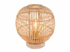 Lampe à poser design bambou hildegard - diam. 30 x h. 35 cm - beige naturel