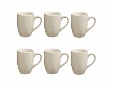 Lot de 6 mugs "colors" 31cl blanc