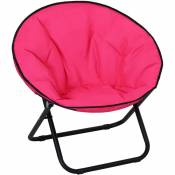Loveuse fauteuil rond de jardin fauteuil lune papasan pliable grand confort 80L x 80l x 75H cm grand coussin fourni oxford rose - Rose