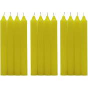 Lumar - Lot de bougies cylindriques non parfumées de 17,5 cm en cire de paraffine avec mèches en coton Bougies de couleur longues (jaune, 48 bougies)
