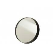 Miroir rond bord métal noir D40cm