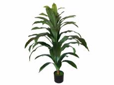 Plante artificielle dracaena de 100 cm de haut de couleur verte avec pot