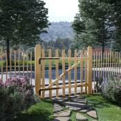 Portillon simple de clôture Bois de noisetier 100 x 90 cm - Inlife