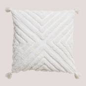 Sklum - Coussin carré en coton (45x45 cm) Reik Coton - Blanc