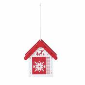 Sujet de Noël à suspendre Maison en bois imprimé scandinave - Flocon - Feeric Christmas