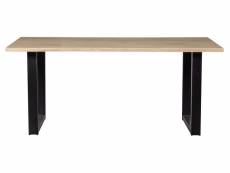 Table à manger 180 cm - table de cuisine 6 personnes en bois de chêne - u-pieds - tablo WOOOD TABLO