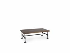 Table basse bois metal marron 120x60x40cm - bois, métal - décoration d'autrefois