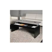 Table basse plateau relevable darwin 120x60cm / Noir et Béton/ 120x60x43 cm - Noir