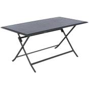 Table de jardin pliante rectangulaire Azua graphite 6 places en aluminium traité époxy - Hespéride - Graphite
