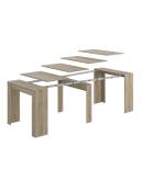 Table extensible effet bois 51/237x90 cm beige