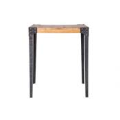 Table haute industrielle carrée en bois manguier massif et métal L88 cm madison - Bois clair / noir
