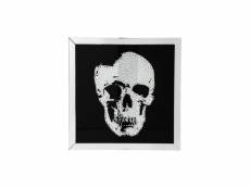 Tableau noir effet miroir tête de mort rockstar skull