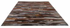 Tapis Patchwork en Cuir Véritable - Chocolat - 170 x 230 cm