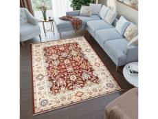 Tapiso tapis salon chambre rivoli classique rouge beige bleu vert floral coton 120x170 cm EE58A RED 1,20*1,70 RIVOLI FPH