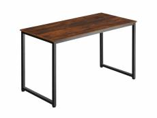 Tectake table de bureau flint - bois foncé industriel