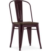 Tolix Style - Chaise de salle à manger - Design Industriel - Bois et Acier - Stylix Bronze - Bois, Acier - Bronze