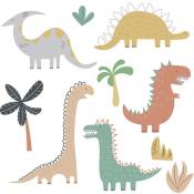 Un lot de Stickers Muraux dinosaures plantes Autocollant