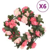 Vidaxl - Guirlandes de fleurs artificielles 6 pcs rose