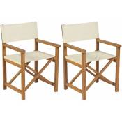 2 chaise de jardin avec une grande conception de réalisateur en bois en bois