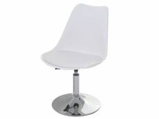 2x chaise pivotante malmö t501, réglable en hauteur, similicuir ~ blanc