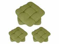 6x coussin dublin, coussins de chaise, 43x41x3cm ~ vert clair