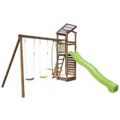 Aire de jeux pour enfant avec portique et bac à sable - happy Swing 150 - Marron